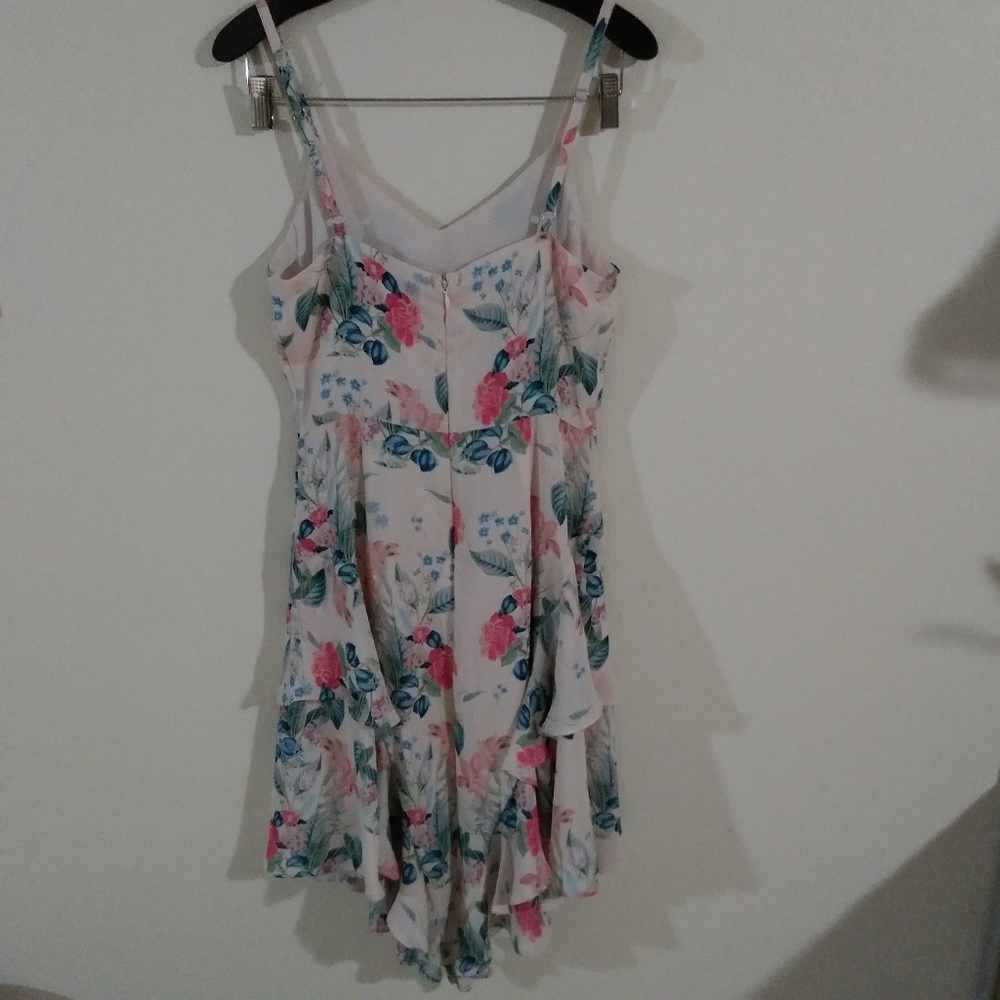 Parker Patterned Ruffled Hi-Lo Dress Mellow, Sz S - Picture 3 of 8